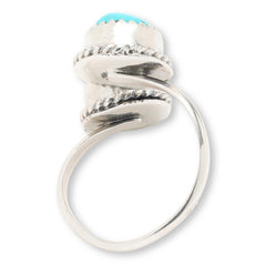 Chaco Canyon Sleeping Beauty Turquoise Double Circle Adjustable Ring, Size 8