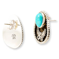 Chaco Canyon Sleeping Beauty Turquoise Leaf Stud Earrings