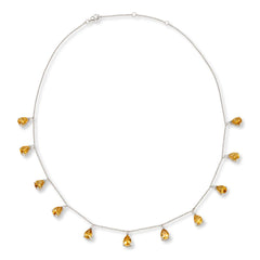 Colleen Lopez Cable-Chain Necklace with Pear-Shaped Citrine Drops