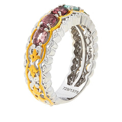 Anillo de plata de ley con turmalina multicolor de Gems By Michael, talla 7
