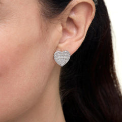 Radiance by Absolute 3.48ctw Heart, and XO Stud Earrings