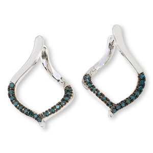 Colleen Lopez Sterling Silver 1/4ctw Blue Diamond Forward-Facing Earrings