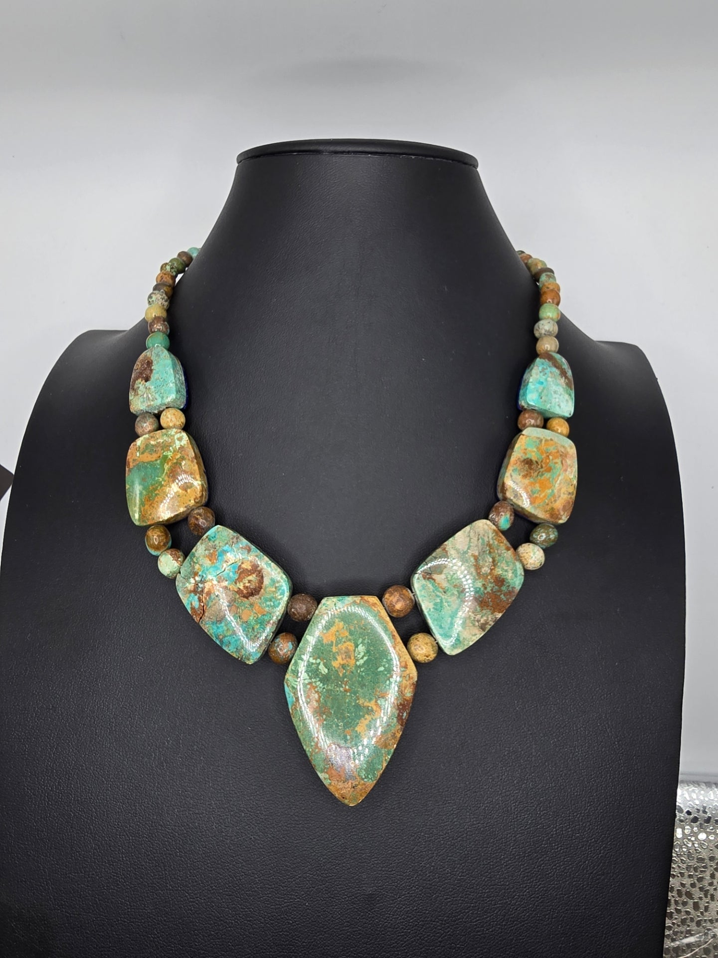 Jay King Sterling Silver Reversible Turquoise & Lapis Necklace 18¼”