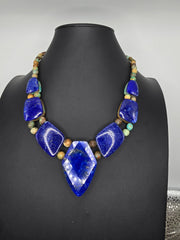 Jay King Sterling Silver Reversible Turquoise & Lapis Necklace 18¼”