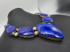 Jay King Sterling Silver Reversible Turquoise & Lapis Necklace 18¼”