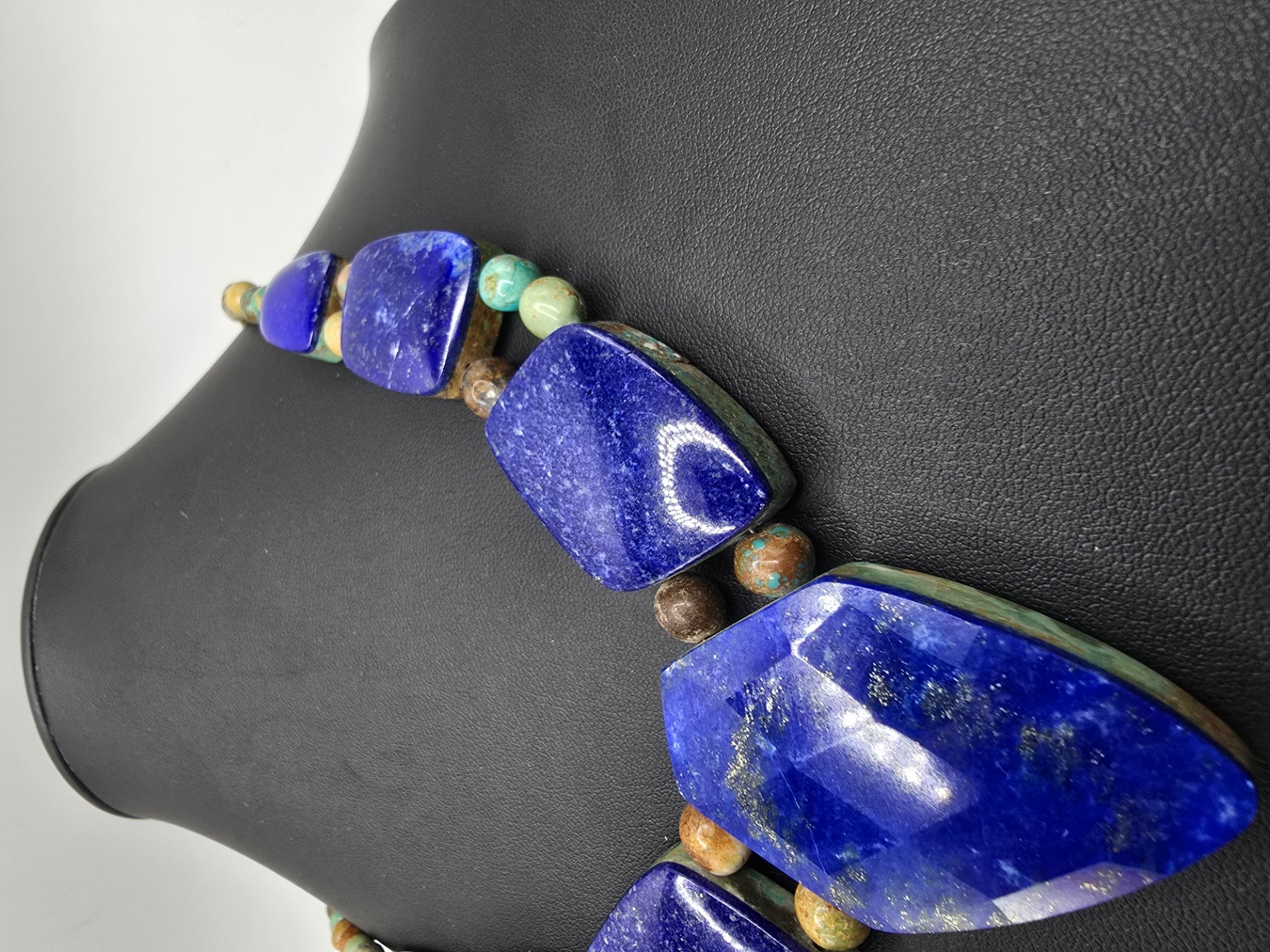 Jay King Sterling Silver Reversible Turquoise & Lapis Necklace 18¼”