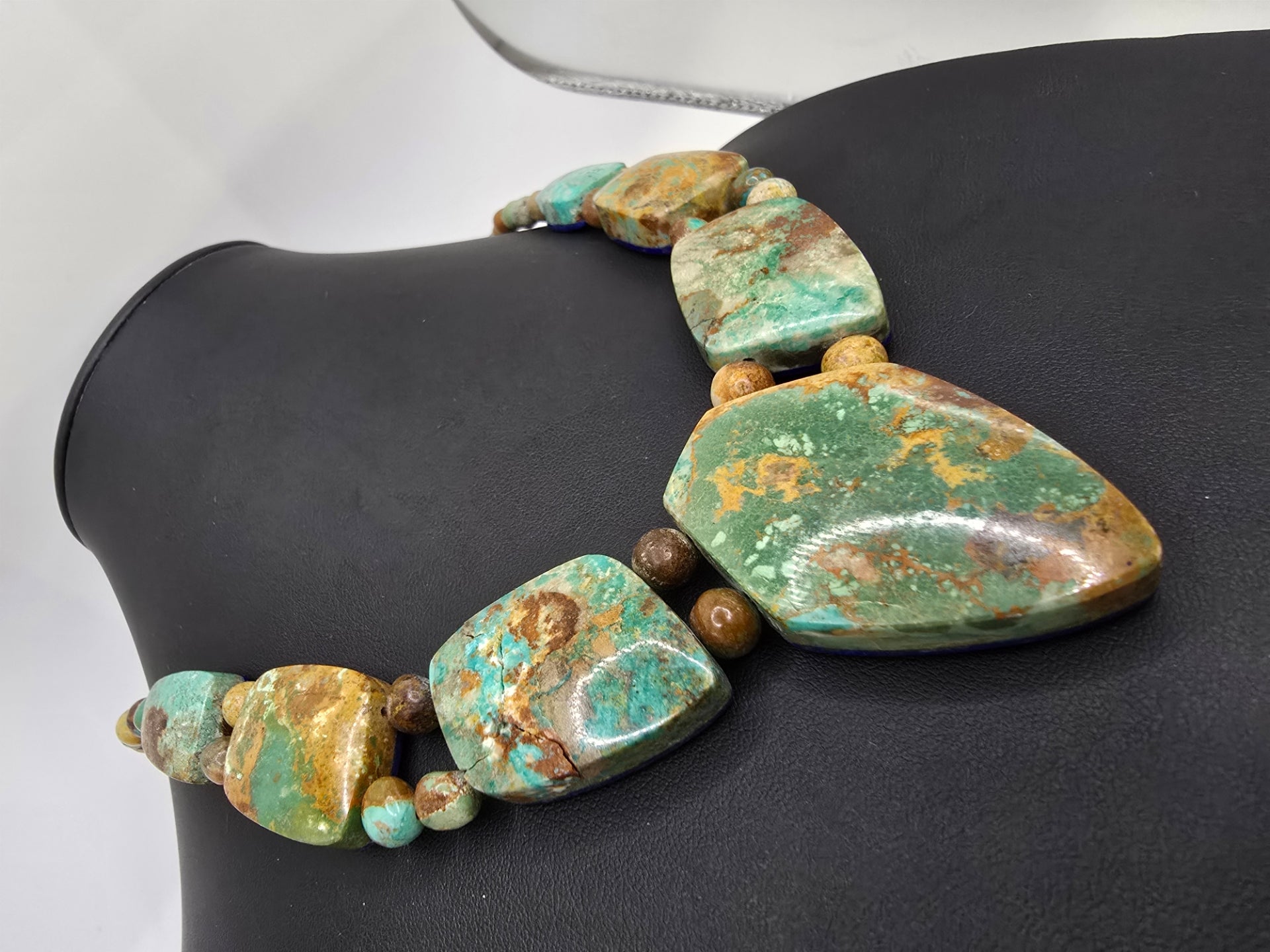Jay King Sterling Silver Reversible Turquoise & Lapis Necklace 18¼”