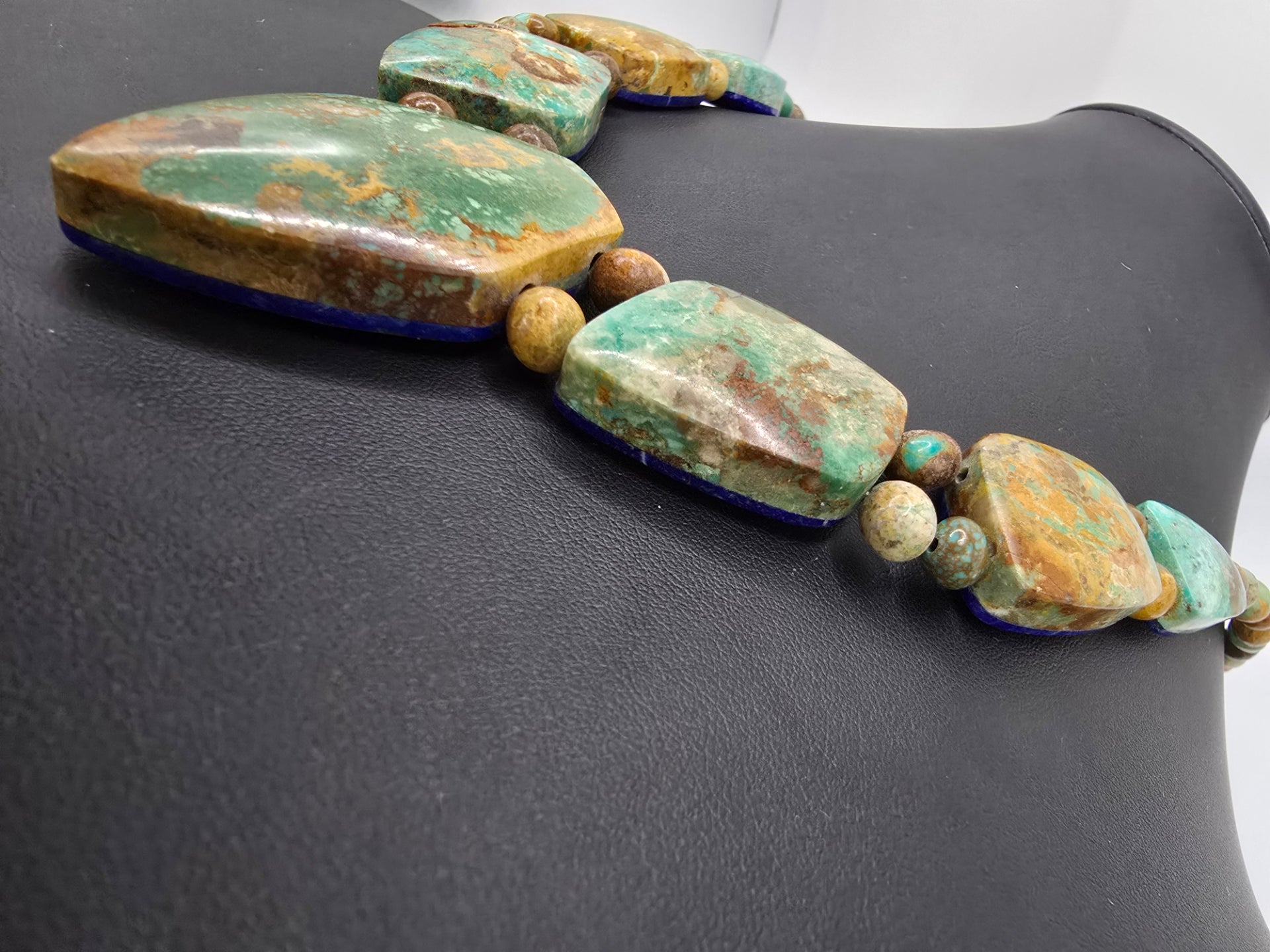 Jay King Sterling Silver Reversible Turquoise & Lapis Necklace 18¼”