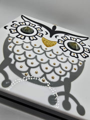 Rara Avis by Iris Apfel Bold White and Black Owl Clutch, Resin
