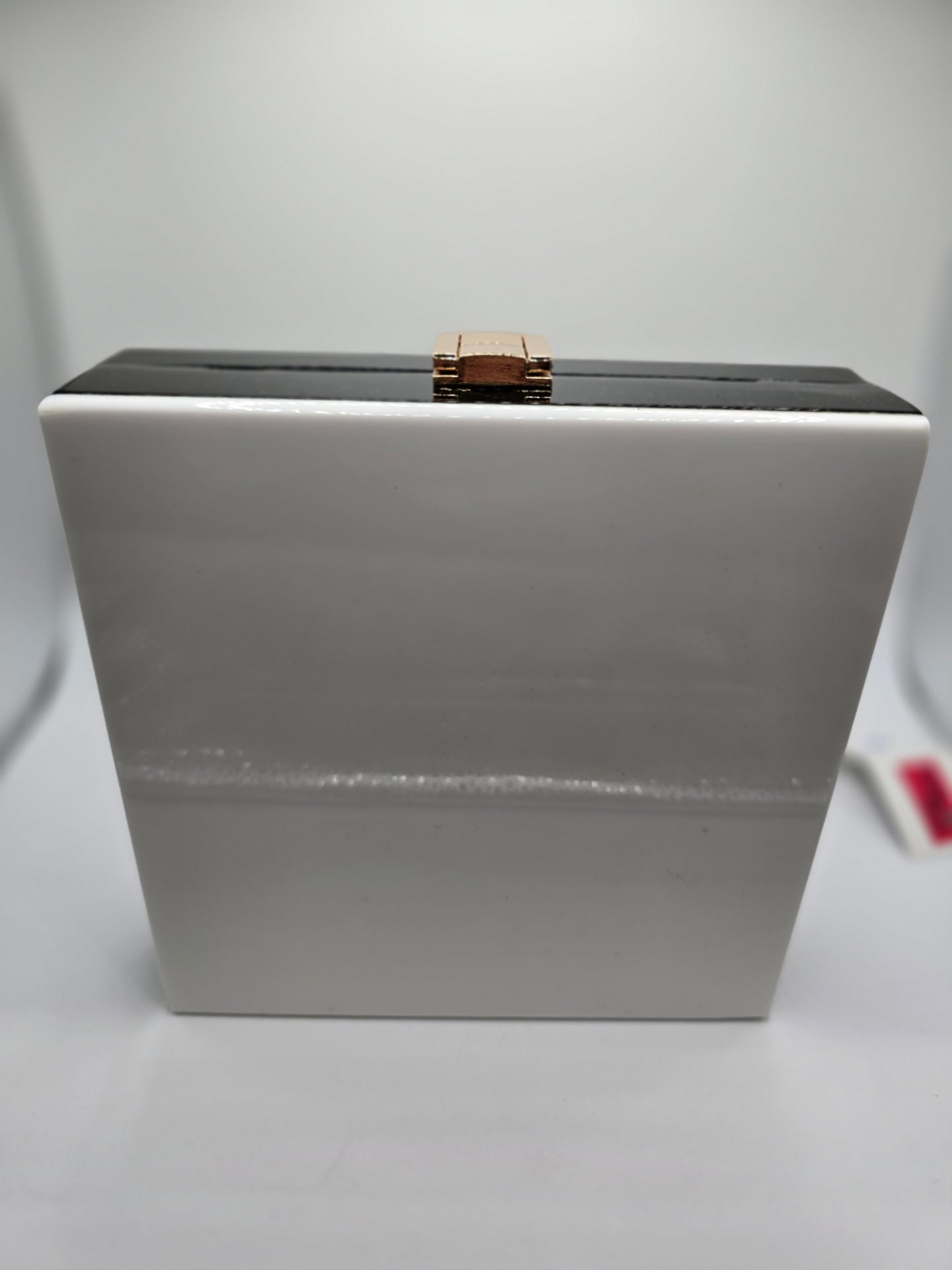 Rara Avis by Iris Apfel Bold White and Black Owl Clutch, Resin