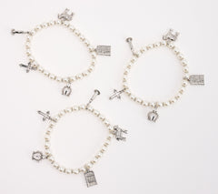 Set of 3 "Oh Come Let Us Adore Him" Bracelets by Valerie, 7-1/2"L