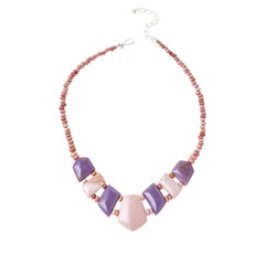 Jay King Pink Opal & Purple Phosphosiderite 18â€ Necklace Sterling Silver
