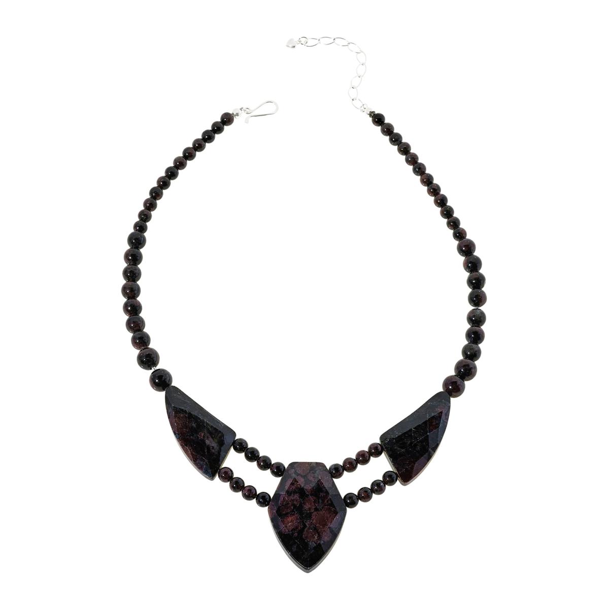 Jay King Sterling Silver Almandine Garnet in Quartz Necklace, 18"