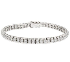 Epiphany Sterling Silver Platinum-clad Diamonique Bracelet, 6-1/2"