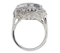 Sterling Drusy & Faceted Crystal Quartz Doublet Ring, Sterling silver , Size 7