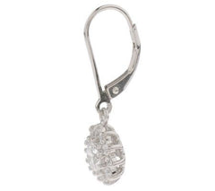 Epiphany Platinum Clad Diamonique Lever Back Flower Earrings