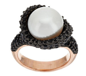 Honora Cultured White Pearl 11.5mm & 2.00cttw Spinel Ring, Sz 10
