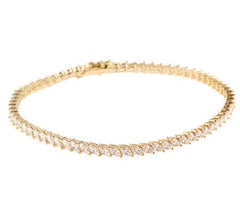 Diamonique 8.25 ct tw 7" Marquise Tennis Bracelet 14K Gold
