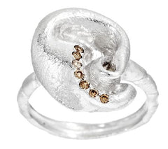Mary Esses Sterling Silver Knot  w/ Diamond Accents Ring, Size 6
