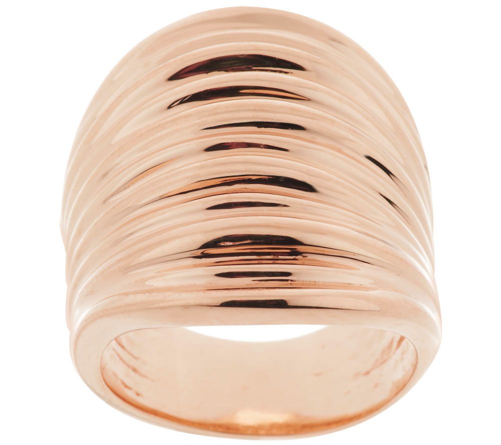Anillo de bronce pulido con diseño acanalado de Bronzo Italia, talla 5