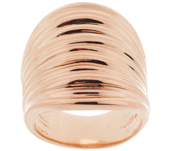 Anillo de bronce pulido con diseño acanalado de Bronzo Italia, talla 5