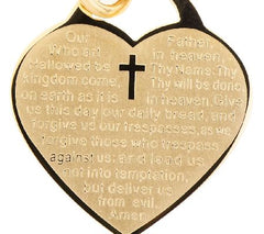 Steel by Design Stainless Steel Goldtone 'Our Father' Prayer Heart Charm Bracelet 7-1/4"