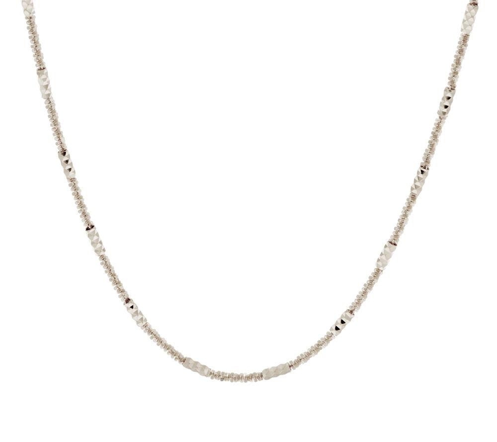 Bronzo Italia 20" White Bronze Solid Station Margherita Necklace