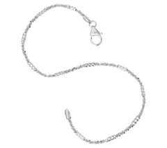 Bronzo Italia 9" Bronze Margherita Station Ankle Bracelet White