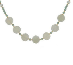 Lee Sands Green Carved Rose Necklace,  18"