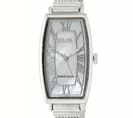 Ecclissi Sterling Silver Mother-of-Pearl Dial  Mesh Strap Watch