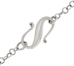 Suarti Artisan Crafted Sterling Silver Black Agate Station Tassle Necklace,  24"