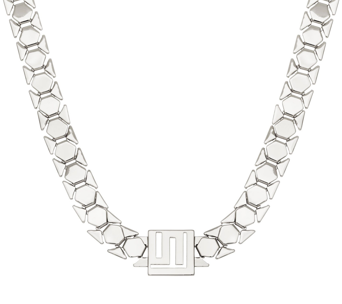 Silvertone Stella Valle Logo Chain Necklace by Lori Greiner Necklace 16"