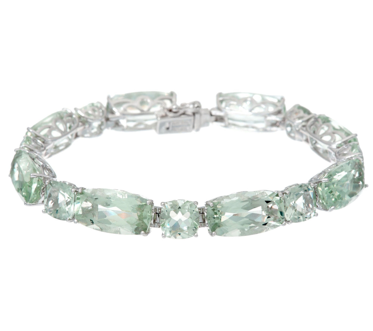 QVC Colors of Quartz 6-1/4" Sterling Tennis Bracelet 52.10 cttw
