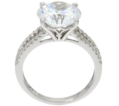 Diamonique 5ct Split Shank Round Solitaire Ring, Platinum Clad Sterling Silver Size 7