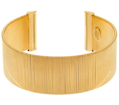 Italian Silver Sterling Goldclad Polished Wire Wrapped Cuff Bracelet, 6-3/4"