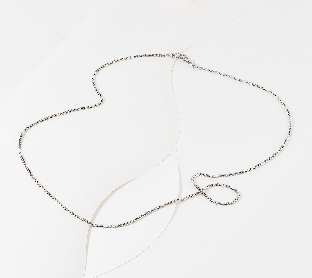 JAI Sterling Silver 2.7mm Box Chain Necklace, 36"