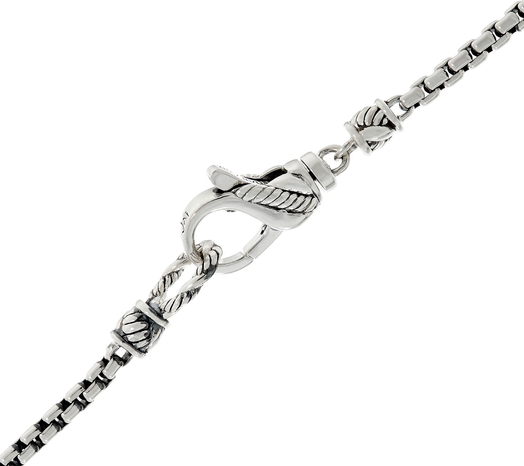 JAI Sterling Silver 2.7mm Box Chain Necklace, 36"