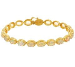 QVC Sterling Silver Goldclad Ethiopian Opal Tennis Bracelet, 6"
