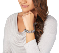 Carolyn Pollack Sterling Silver Multi-Gemstone 6.00 cttw Link Bracelet, 6-3/4"