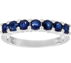 QVC Colors of Sapphire 7-Stone Blue Sapphire Sterling Band Ring, 0.70 cttw