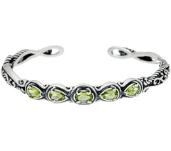 Carolyn Pollack Sterling Silver Simply Fabulous Peridot Cuff Bracelet, 7-1/4"
