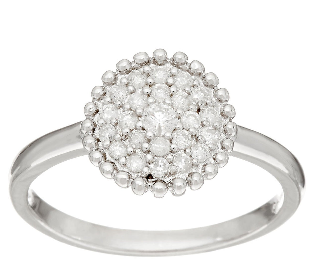Anillo de diamantes blancos pavé, plata de ley de 1/4 ct, de Affinity