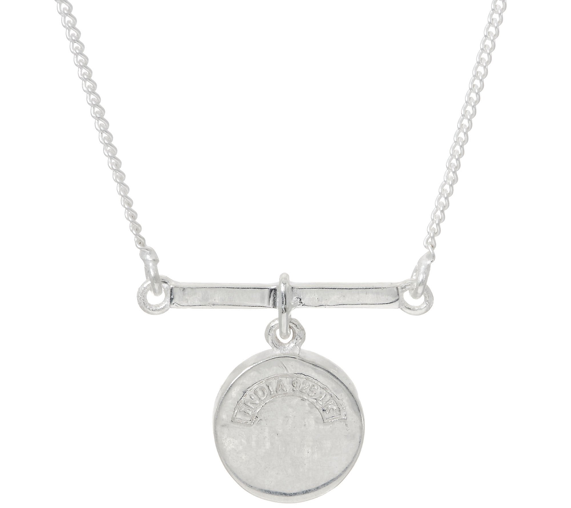 Shana Gulati Sterling Silver Diamond Slice 18" Adjustable Naina Necklace