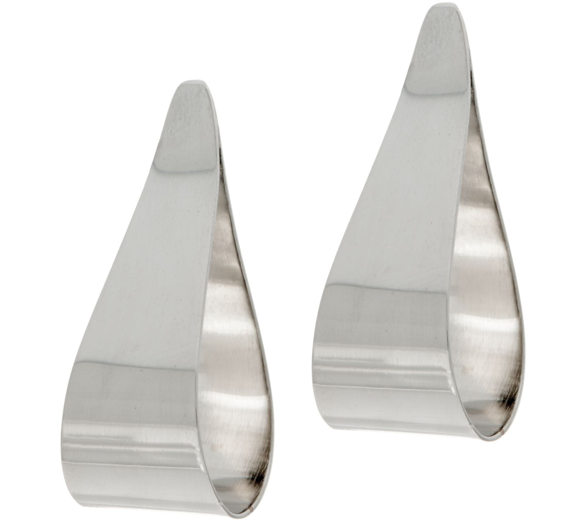 Pendientes de lágrima plegada con degradado plateado de Soko