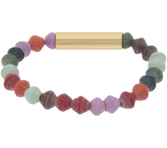 Pulsera elástica de barra de arena con cuentas multicolor de 31 bits, tamaño 6-3/4"