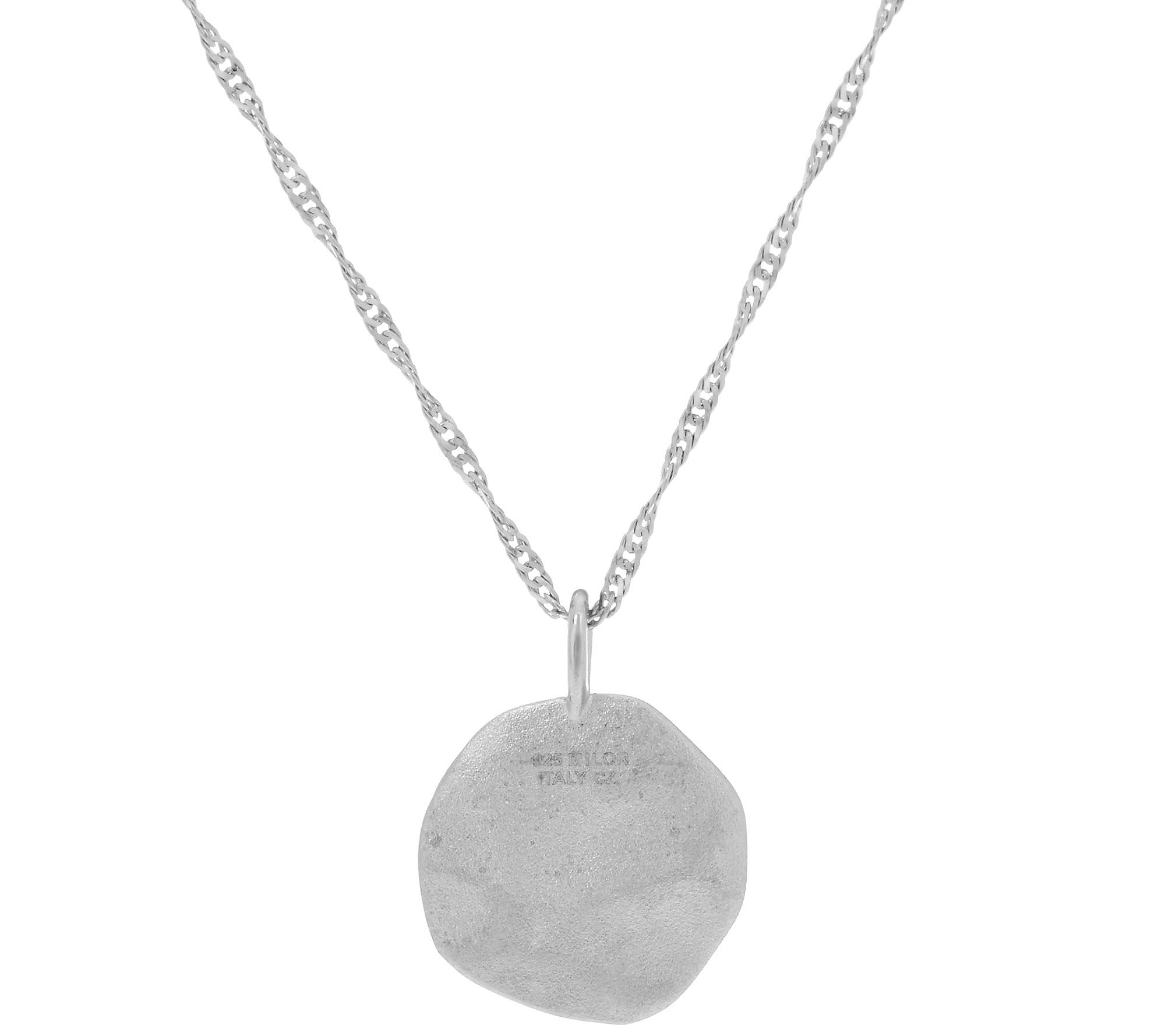 Diamonique Cross Motif Pendant with Chain Sterling Silver
