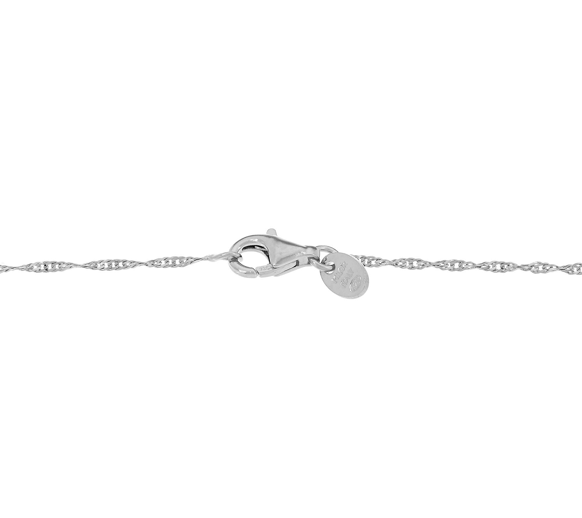 Diamonique Cross Motif Pendant with Chain Sterling Silver