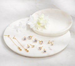 Diamonique Gold-Plated Sterling Silver Set of 5 Round Stud Earrings, 10.50 carats