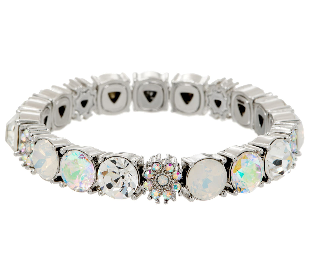 Kirks Folly Glitter Girl Stretch Bracelet, Silvertone