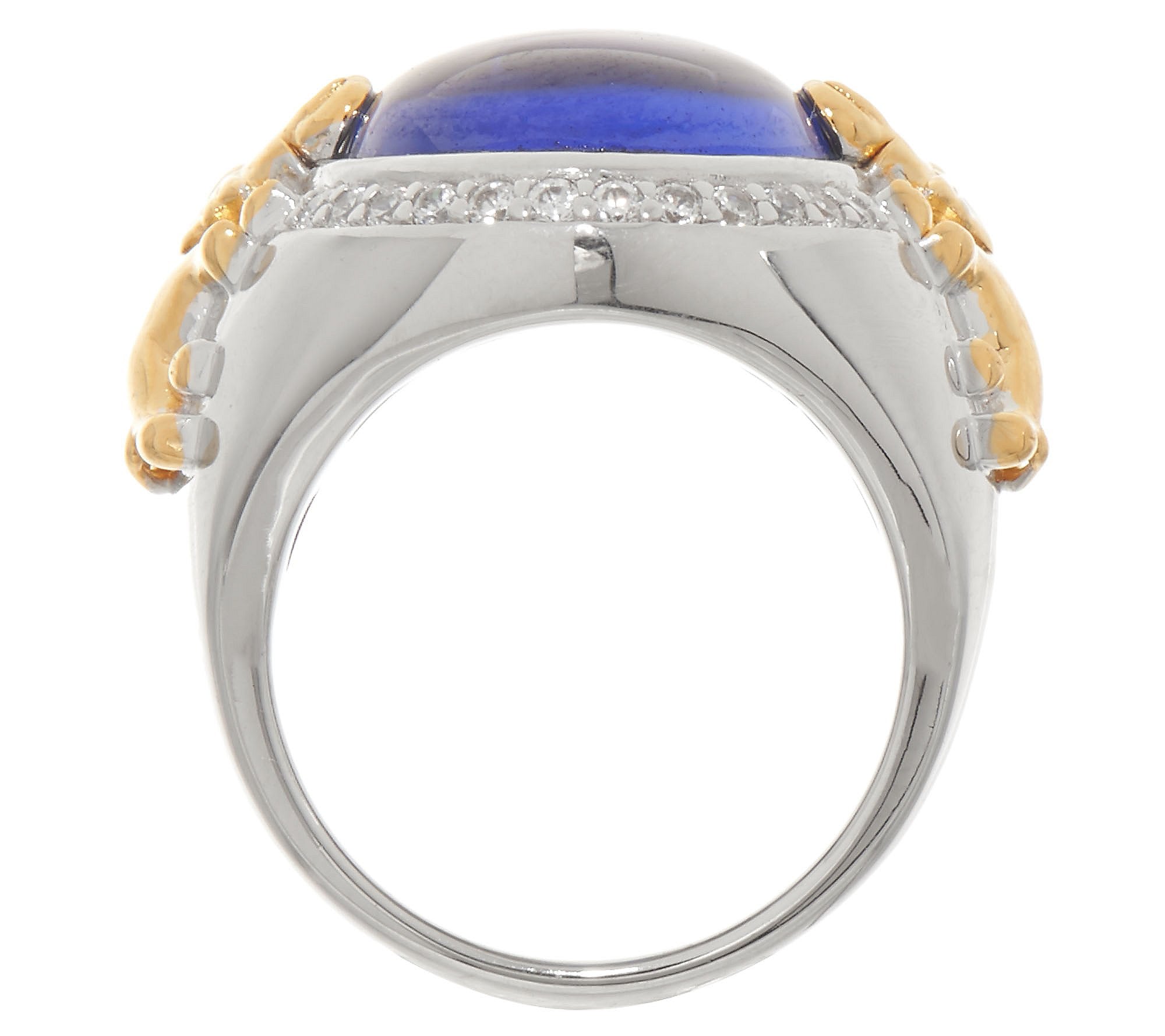 TOVA Diamonique Two-Tone Elephant Cabochon Ring â€“ Size 5
